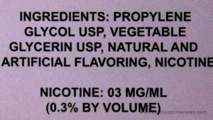 Burst E-Liquid Line Ingredients